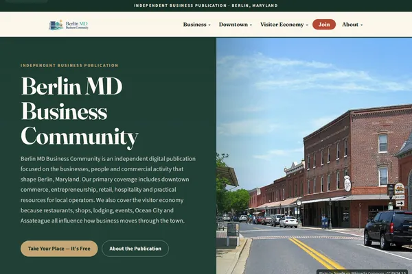 Homepage preview of Berlin MD Business Community