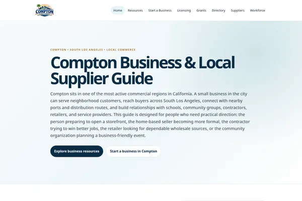 Homepage preview of Compton Business Guide