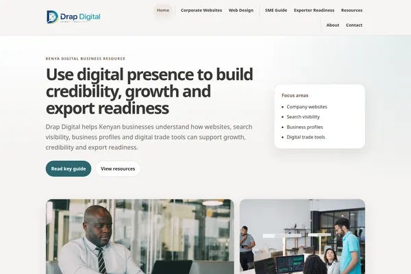 Homepage preview of Drap Digital