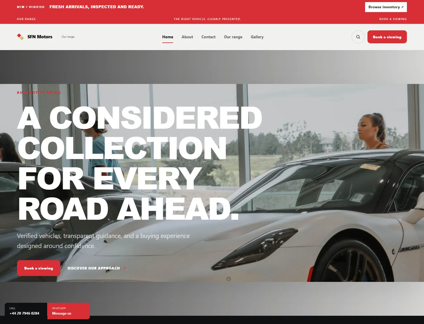 Catalog Dealer template preview. An example company site rendered with this template.