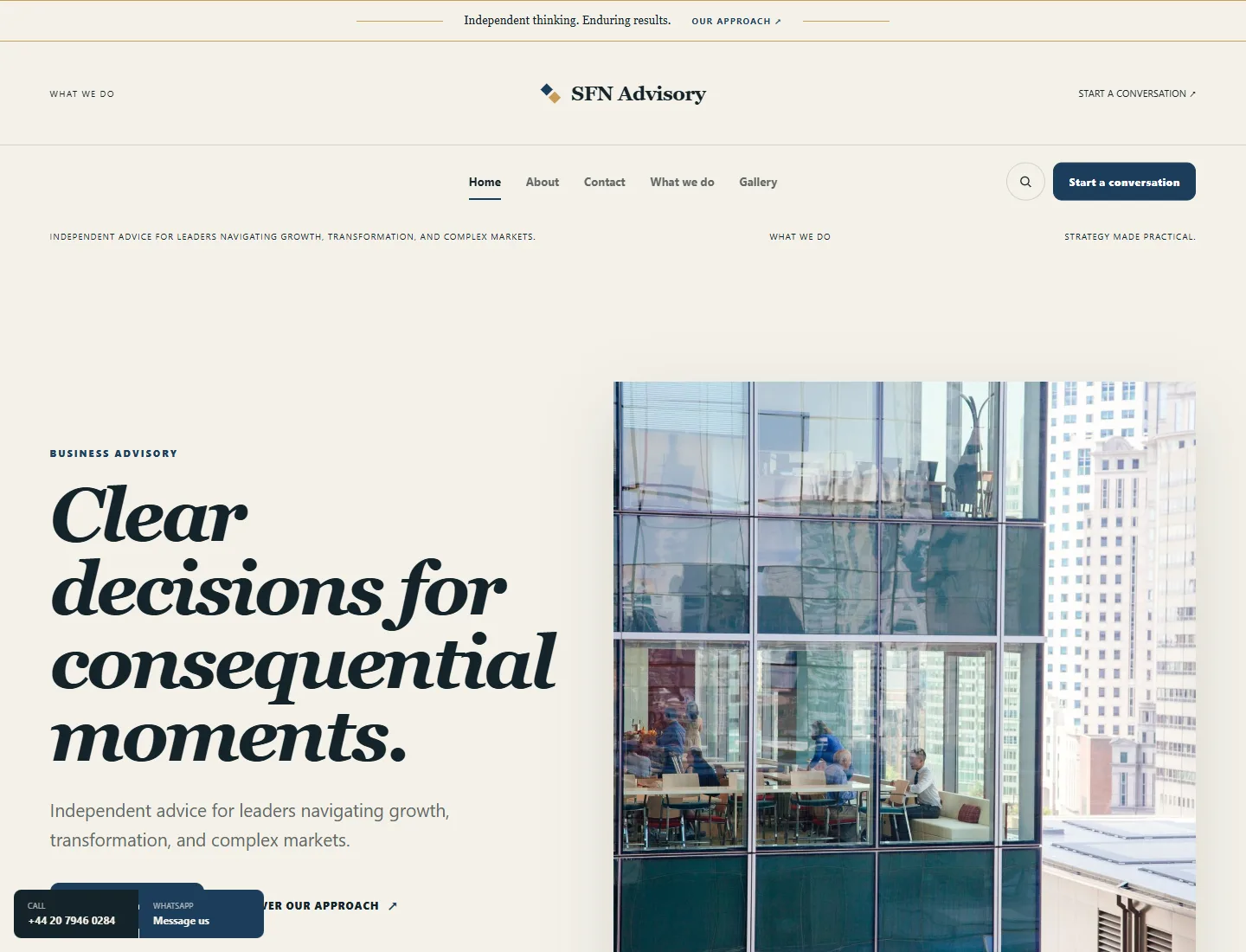 Corporate Editorial template preview. An example company site rendered with this template.